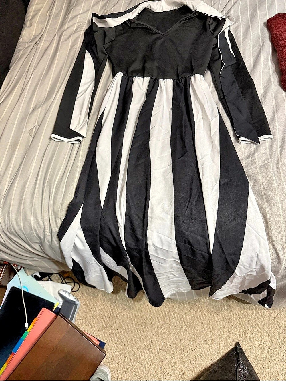 Women's Black & White Color Block Maxi Dress